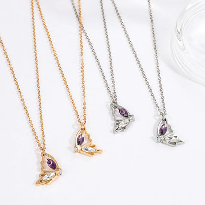 BFF Rings™ Gemstone Butterfly Friendship Necklaces