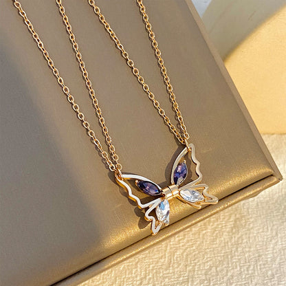 BFF Rings™ Collares de la amistad con mariposas y piedras preciosas